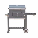 Cumpara ieftin Gratar Memphis cu grill de fonta, cenusar, desfacator de bere si roti, gri, Tarrington House, 114x107x68 cm