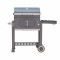 Gratar Memphis cu grill de fonta, cenusar, desfacator de bere si roti, gri, Tarrington House, 114x107x68 cm