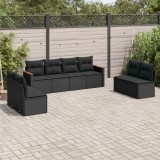 Cumpara ieftin Gossi set mobilier de gradina cu perne, 8 piese, negru, poliratan