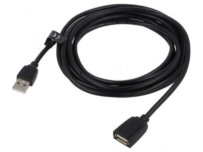 Cablu USB 2.0 A-A 2m Negru foto