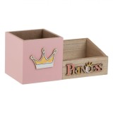 Suport Pixuri, Model 3D &quot;Princess&quot;, Lemn Roz, 20 x 9 x 9 cm