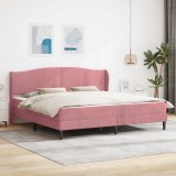 vidaXL Cadru de pat cu headboard Roz 200 x 200 cm Catifea 3415229