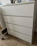 Comodă MALM 4 sertare, alb, 80x100 cm