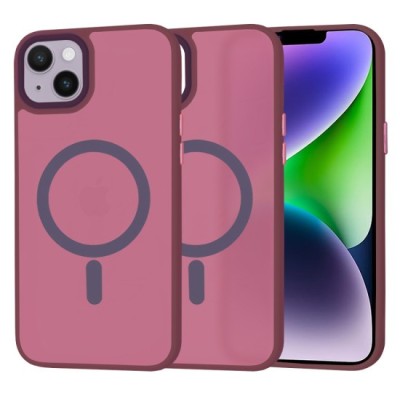 Husa pentru iPhone 14 Plus - Techsuit HaloFrost&amp;nbsp;MagSafe Series - Bordeaux foto