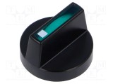 Buton rotativ verde &Oslash;18mm plastic negru EAO