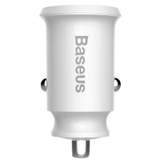 Încărcător Auto Baseus Grain Mini Incărcător Universal Inteligent Pentru Mașină 2 x USB 3.1A Alb CCALL-ML02