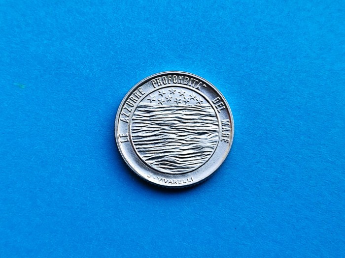 2 Lire 1977 San Marino-AUNC-RAR-in realitate arata bine!