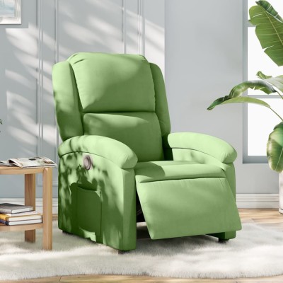 vidaXL Fotoliu rabatabil electric, verde deschis, catifea 3204281 foto
