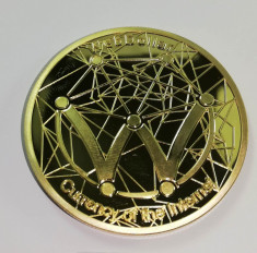 Moneda Suvenir WebDollar, diametru 40 mm, Aurie, 2018 foto