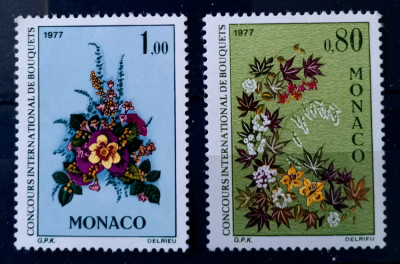 Monaco 1976 flori, plante flora serie 2v. Nestampilata foto