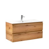 Masca baie suspendata cu lavoar Leziter Vario Pull 100, stejar, 100 cm