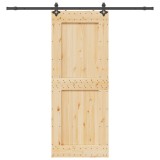 VidaXL Ușă glisantă cu set feronerie, 90x210 cm, lemn masiv de pin