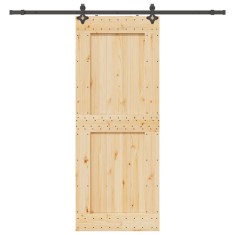 vidaXL Ușă glisantă cu set feronerie, 90x210 cm, lemn masiv de pin