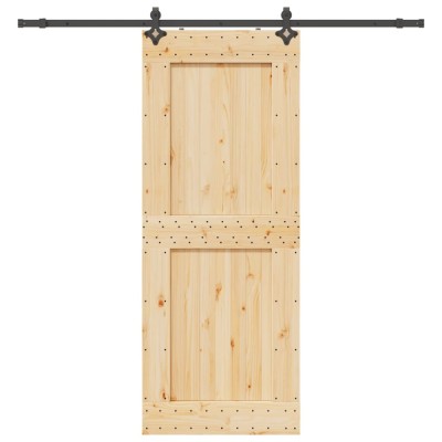 vidaXL Ușă glisantă cu set feronerie, 90x210 cm, lemn masiv de pin 3332733 foto