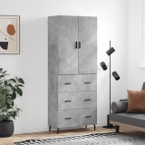 Dulap &icirc;nalt, gri beton, 69,5x34x180, lemn compozit