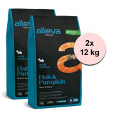 Alleva NATURAL dog fish &amp;amp; pumpkin adult mini 2 x 12 kg