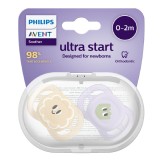 Suzete Ultra Start, 0-2 luni, SCF075/13, Eyes, 2 bucati, Philips Avent