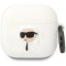 Husa Karl Lagerfeld 3D NFT Karl&#039;s Head pentru Apple AirPods 4, Alba