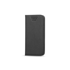 Husa piele Case Smart Magnet pentru telefon 4.7 - 5.3 inci, dimensiuni interioare 145 x 75 mm, Neagra