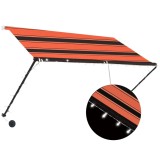 Cumpara ieftin Copertina retractabila cu LED, portocaliu si maro, 250 x 150 cm