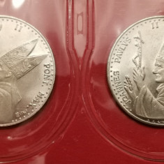 SV * Vatican 2 x Medalia PAPA PAUL IOAN II * ROMA * ANUL 1983 * ROMA * argintate