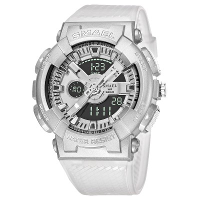 Ceas barbatesc Smael Sport Digital Analog 5 ATM Alb foto