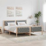 Cumpara ieftin Cadru de pat Gri deschis 160 x 200 cm Lemn de pin masiv