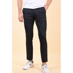 Pantaloni Selected Slim-Mylostate Navy Blazer/Checks Brown foto