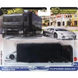 Transportator cu masinuta Hot Wheels, Flipside Hauler si Lamborghini Reventon Roadster, JBM31