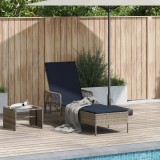 VidaXL Șezlong Gri Ratan PE 157 x 55 x 92 cm Pliabil Șezlong