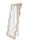 Cumpara ieftin Oglinda podea rama catifea crem 73 x 178 cm
