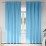 Perdele 2 pcs Albastru deschis 260 x 140 cm Poliester