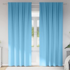 vidaXL Perdele opace Albastru deschis Poliester 4107435