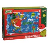 Puzzle de Crăciun Grinch cu Schiuri și Cadouri &ndash; 1000 de Piese, CMCLASS