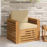 vidaXL Canapea de exterior Lemn de acacia solid și poliester natural 3436363