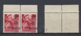 ROMANIA 1945 Oradea I pereche timbre locale 3P/30f eroare sursarj deplasat MNH, Istorie, Nestampilat