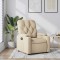 Fotoliu rabatabil, crem, material textil - 2