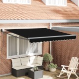 vidaXL Marchiză retractabilă automată neagră 300x250 cm