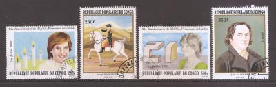 Congo 1982 - Aniversări, 4 val., Stampilat foto