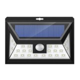 Lampa solara de perete, cu senzor de miscare, 24 LED-uri, rezistenta la apa, unghi de iluminare 120 &deg;, negru