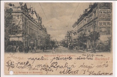 Carte postala circulata in anul 1901 Bucuresti foto