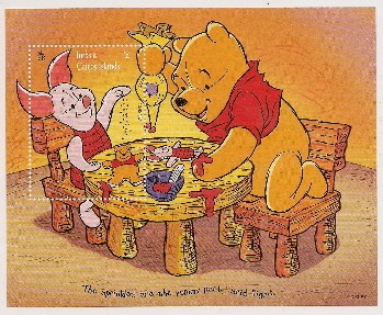 Turks &amp;amp; Caicos 1996 Pooh, Cartoon, Disney, perf.sheet, MNH AD.013 foto