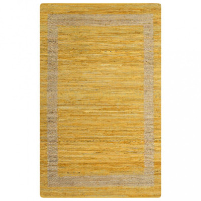 Covor manual, galben, 120 x 180 cm, iută foto
