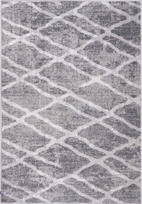 Covor Model Sonata 22033, Marime 80 x 150 cm, Gri, Inaltime Fir 10 mm, Antialergic, Polipropilena, Living, Dormitor, Sufragerie, Birou