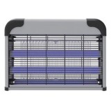 Capcană electrică pentru insecte, 20W, cu lămpi UV, carcasă din aluminiu, gri, CMCLASS
