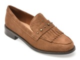 Mocasini CLARKS maro, HANA LOAFER, din piele intoarsa