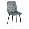 Scaun bucatarie/living, Artool, Libra, catifea gri, picioare metal negru, 44x40x88.5 cm
