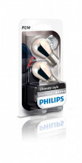 Set 2 becuri auto Philips Silver Vision pentru semnalizare 12V PY21W , crom foto