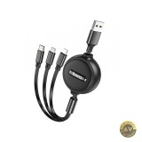 Cablu Incarcare USB-A - Lightning / microUSB / USB-C HOCO X75 3in1 18W 1m Negru