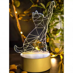 Lampa Decorativa 3D Pisica - 10x17cm